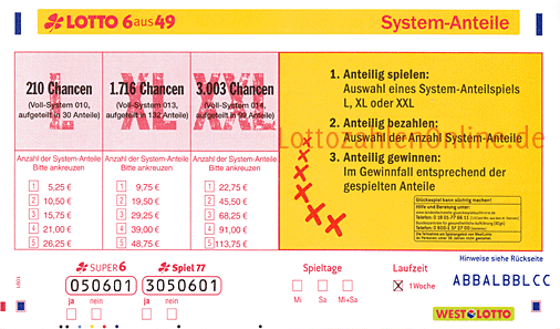 Lotto System 008 Preis